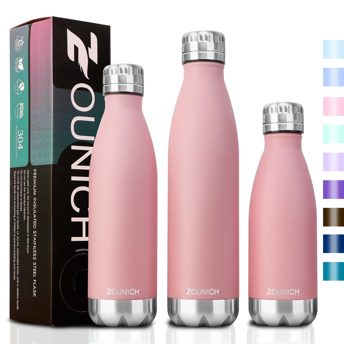 Neon Blue Water Bottle for Men Women & Kids Double Wall Stainless Steel Water Bottle Thermos Insulated Vacuum Flask Gym Sport Shaker Bottle Portable Thermoses Stylish Stainless Steel Bottle Keeps Water & Beverages All Day Hot Or Cold Stevvex