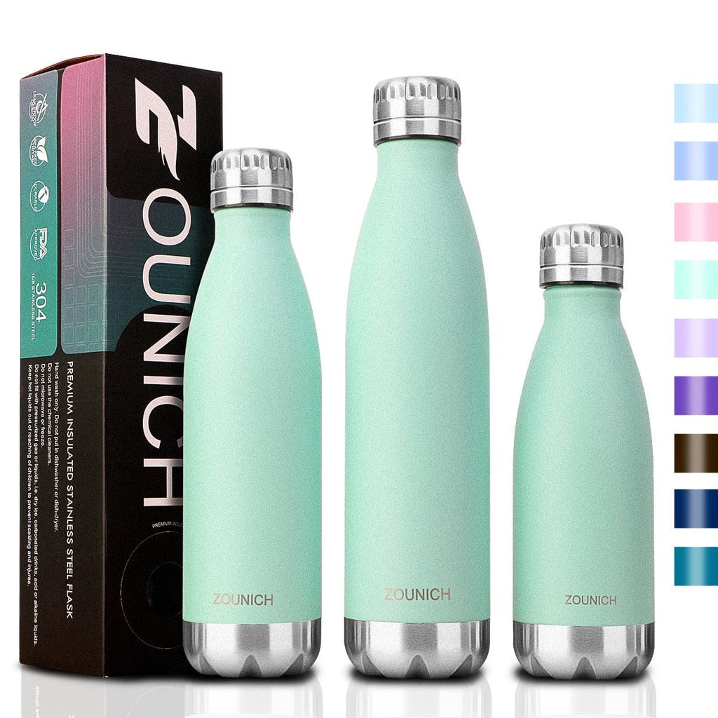 Neon Blue Water Bottle for Men Women & Kids Double Wall Stainless Steel Water Bottle Thermos Insulated Vacuum Flask Gym Sport Shaker Bottle Portable Thermoses Stylish Stainless Steel Bottle Keeps Water & Beverages All Day Hot Or Cold Stevvex
