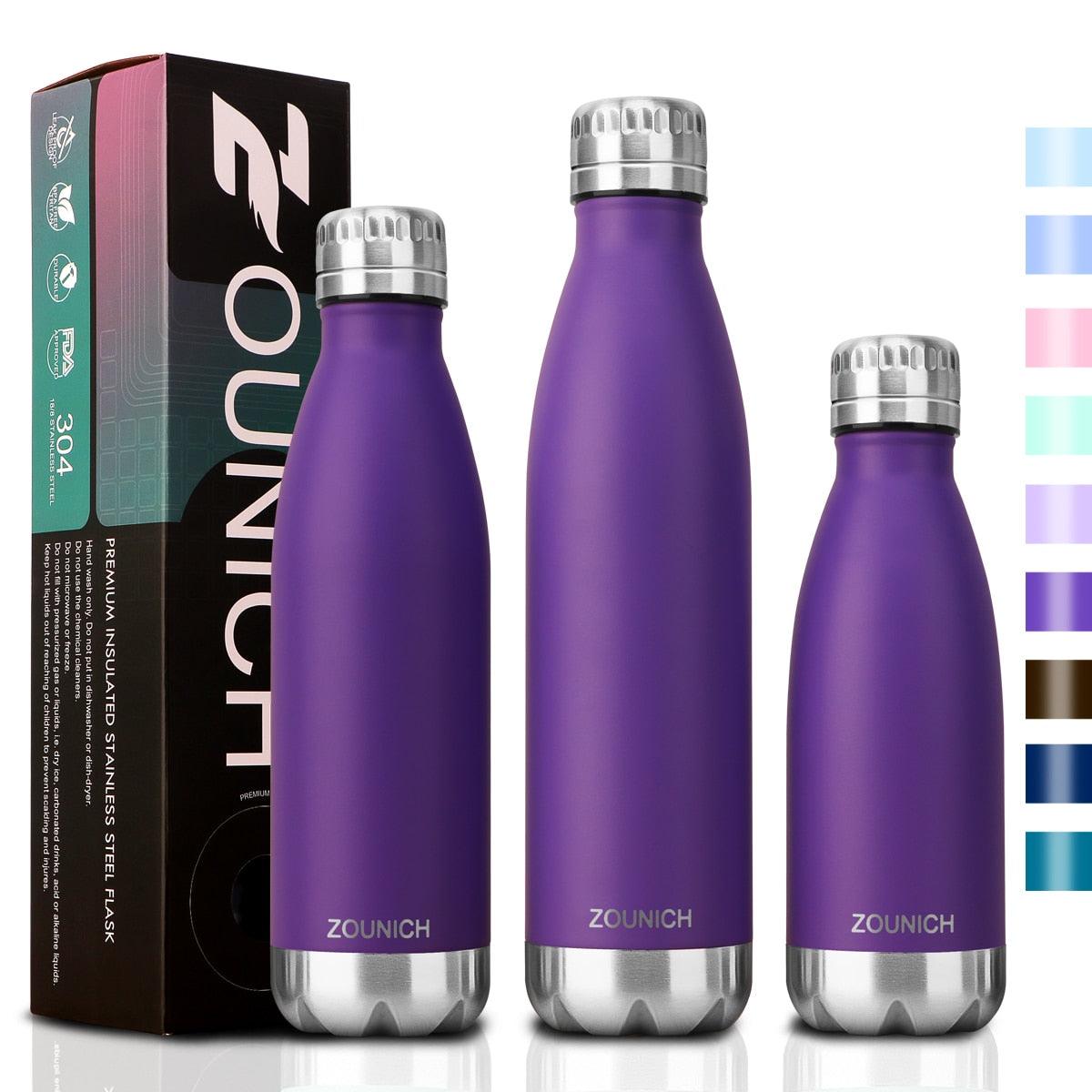 Neon Blue Water Bottle for Men Women & Kids Double Wall Stainless Steel Water Bottle Thermos Insulated Vacuum Flask Gym Sport Shaker Bottle Portable Thermoses Stylish Stainless Steel Bottle Keeps Water & Beverages All Day Hot Or Cold Stevvex
