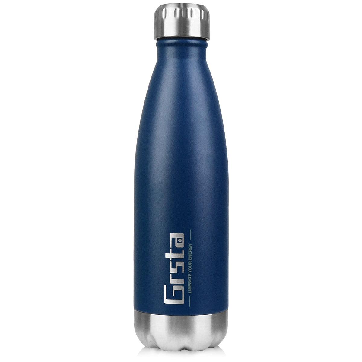 Neon Blue Water Bottle for Men Women & Kids Double Wall Stainless Steel Water Bottle Thermos Insulated Vacuum Flask Gym Sport Shaker Bottle Portable Thermoses Stylish Stainless Steel Bottle Keeps Water & Beverages All Day Hot Or Cold Stevvex