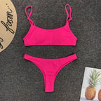 Neon Yellow Green Swimsuit Women Push Up Padded Micro Bikini Summer Beach Bathing Suit Beach Swimwear  Women's Scoop Neck Cut Out Front Lace Up Back High Cut One Piece Swimsuit Stevvex