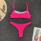 Neon Yellow Green Swimsuit Women Push Up Padded Micro Bikini Summer Beach Bathing Suit Beach Swimwear  Women's Scoop Neck Cut Out Front Lace Up Back High Cut One Piece Swimsuit Stevvex