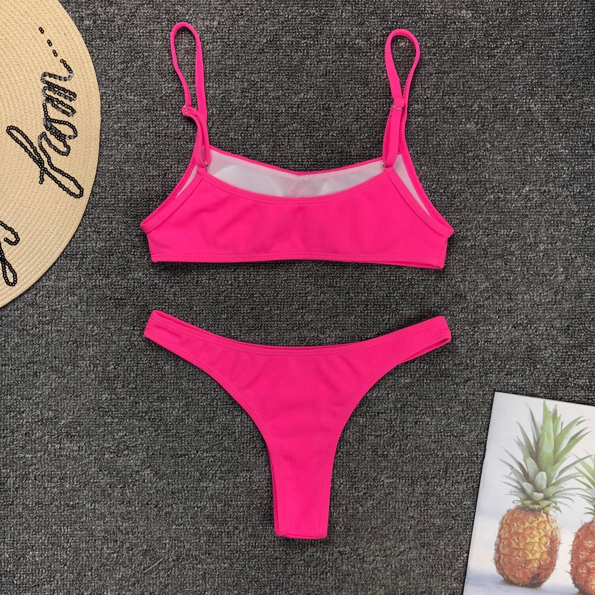 Neon Yellow Green Swimsuit Women Push Up Padded Micro Bikini Summer Beach Bathing Suit Beach Swimwear  Women's Scoop Neck Cut Out Front Lace Up Back High Cut One Piece Swimsuit Stevvex