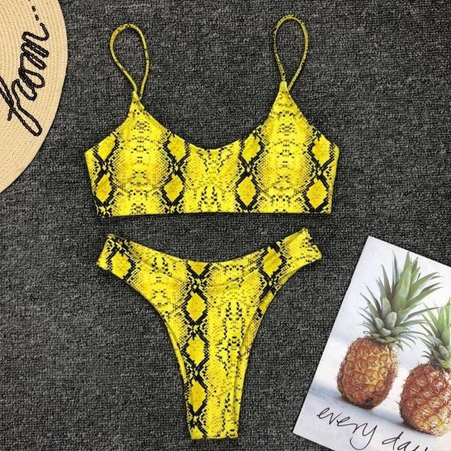 Neon Yellow Green Swimsuit Women Push Up Padded Micro Bikini Summer Beach Bathing Suit Beach Swimwear  Women's Scoop Neck Cut Out Front Lace Up Back High Cut One Piece Swimsuit Stevvex
