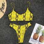 Neon Yellow Green Swimsuit Women Push Up Padded Micro Bikini Summer Beach Bathing Suit Beach Swimwear  Women's Scoop Neck Cut Out Front Lace Up Back High Cut One Piece Swimsuit Stevvex