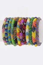 Nepal Handmade Beaded Layering Bracelets Set Boho Chic