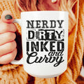 Nerdy Dirty Inked And Curvy Ceramic Mug 15 oz Peachy Sunday