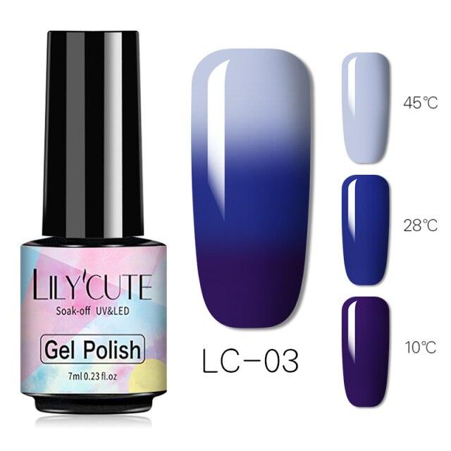 New 2022Fashion  Womens 3-layers Color Changing Gel Nail Polish Long Lasting UV Chameleon Popular Colorful Design For Womens and Girls Stevvex