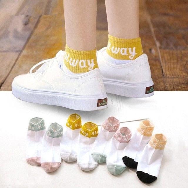 New 5pairs/lot Mixed Colors Ankle Socks Summer Sport Fashion Funny Underwear Women Breathable Soft Combed Out Of Pure Cotton Breathable Socks For Men And Women Stevvex
