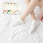 New 5pairs/lot Mixed Colors Ankle Socks Summer Sport Fashion Funny Underwear Women Breathable Soft Combed Out Of Pure Cotton Breathable Socks For Men And Women Stevvex