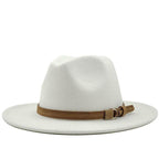 New Adjustable Unisex Wool Fedora Hat Luxury Wide Brim Fedora Floppy Hat Gentleman Elegant Winter Autumn Wide Comfortable Soft Hat Outdoor Wide Brim Hat With Strap Stevvex