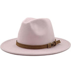 New Adjustable Unisex Wool Fedora Hat Luxury Wide Brim Fedora Floppy Hat Gentleman Elegant Winter Autumn Wide Comfortable Soft Hat Outdoor Wide Brim Hat With Strap Stevvex