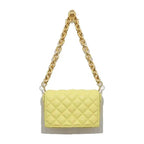 New Adorable Women's Handbag Green Small Flap Shoulder Bag In Thick Metal Chain Women's Clutch Bags Luxury  Ladies Shoulder Purse Stevvex