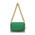 New Adorable Women's Handbag Green Small Flap Shoulder Bag In Thick Metal Chain Women's Clutch Bags Luxury  Ladies Shoulder Purse Stevvex