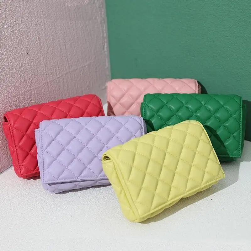 New Adorable Women's Handbag Green Small Flap Shoulder Bag In Thick Metal Chain Women's Clutch Bags Luxury  Ladies Shoulder Purse Stevvex