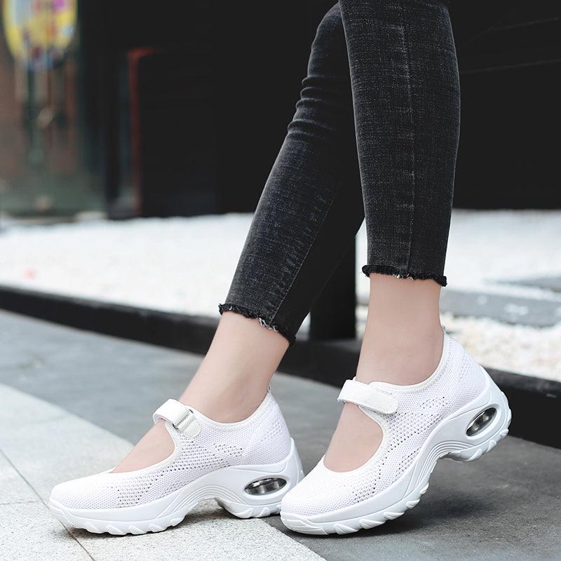 New Air Cushion Flat Shoes Women Mesh Sneakers Breathable Women Shoes Increase Casual Shoes Air Cushion Woman Mesh Sneakers Breathable Flats Womens Shoes Stevvex