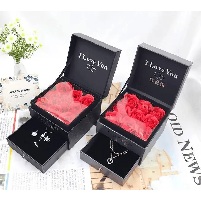 New Amazing Gift Boxes with Lids for Presents Jewelry Rose Box Christmas Present Women's Birthday Party Gift for Mom Girlfriend Gifts Bridesmaid gift Party favorite Stevvex