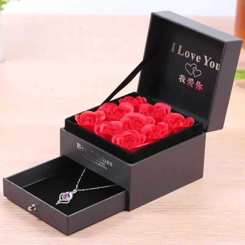 New Amazing Gift Boxes with Lids for Presents Jewelry Rose Box Christmas Present Women's Birthday Party Gift for Mom Girlfriend Gifts Bridesmaid gift Party favorite Stevvex