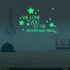 New Amazing Luminous Moon and Stars Wall Stickers for Kids Room Baby Nursery Home Decoration Wall Decals Glow in the Dark Bedroom Ceiling