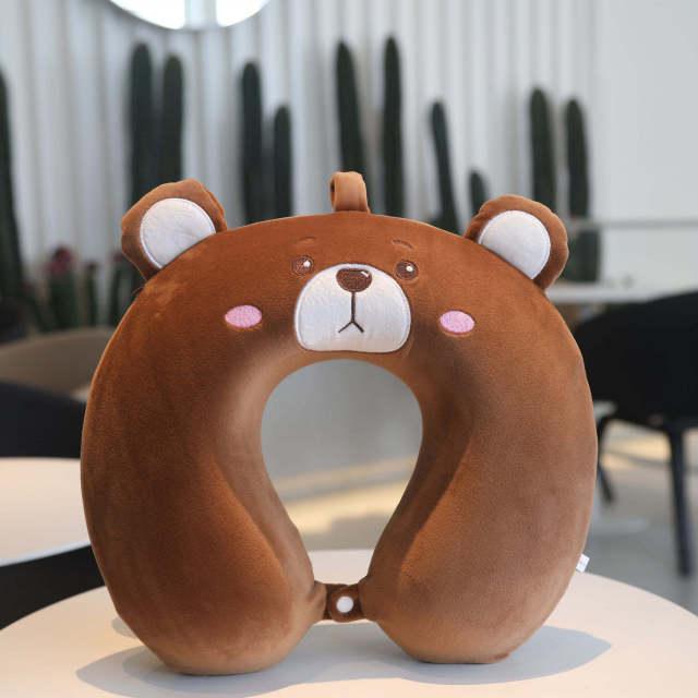New Animal Memory Cotton U-shaped Pillow Car Neck Pillow Noon Rest Pillow Plane Travel PillowKids Neck  Travel Pillows Cute U-Shaped Animal Pillow for Cars Planes Boys Girls Child Gift Ideas Stevvex