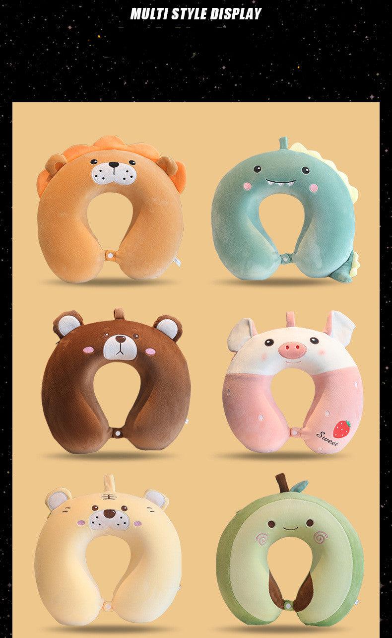 New Animal Memory Cotton U-shaped Pillow Car Neck Pillow Noon Rest Pillow Plane Travel PillowKids Neck  Travel Pillows Cute U-Shaped Animal Pillow for Cars Planes Boys Girls Child Gift Ideas Stevvex