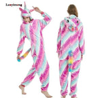 New Animal Pajamas Women Unicorn Sleepwear Panda Pajama Cartoon Overalls Winter Rabbit Nightie Jumpsuit For Winter Girls Unicorn Pajamas Costume Fleece Hooded Animal Sleepwear Christmas Cosplay Unicorn Gift Stevvex