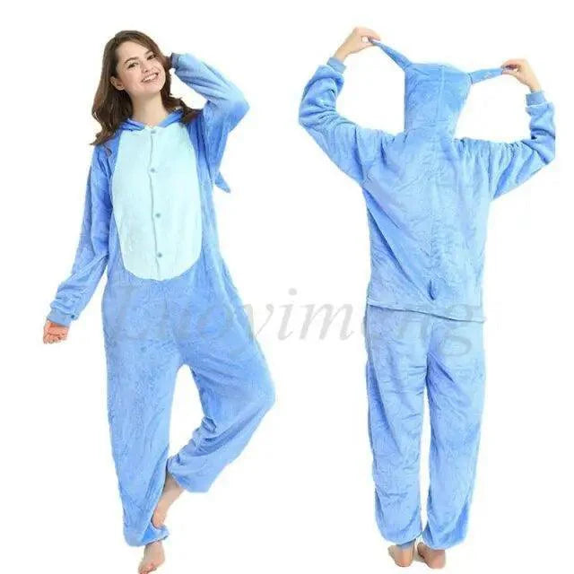 New Animal Pajamas Women Unicorn Sleepwear Panda Pajama Cartoon Overalls Winter Rabbit Nightie Jumpsuit For Winter Girls Unicorn Pajamas Costume Fleece Hooded Animal Sleepwear Christmas Cosplay Unicorn Gift Stevvex
