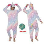 New Animal Pajamas Women Unicorn Sleepwear Panda Pajama Cartoon Overalls Winter Rabbit Nightie Jumpsuit For Winter Girls Unicorn Pajamas Costume Fleece Hooded Animal Sleepwear Christmas Cosplay Unicorn Gift Stevvex