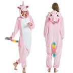 New Animal Pajamas Women Unicorn Sleepwear Panda Pajama Cartoon Overalls Winter Rabbit Nightie Jumpsuit For Winter Girls Unicorn Pajamas Costume Fleece Hooded Animal Sleepwear Christmas Cosplay Unicorn Gift Stevvex