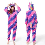 New Animal Pajamas Women Unicorn Sleepwear Panda Pajama Cartoon Overalls Winter Rabbit Nightie Jumpsuit For Winter Girls Unicorn Pajamas Costume Fleece Hooded Animal Sleepwear Christmas Cosplay Unicorn Gift Stevvex
