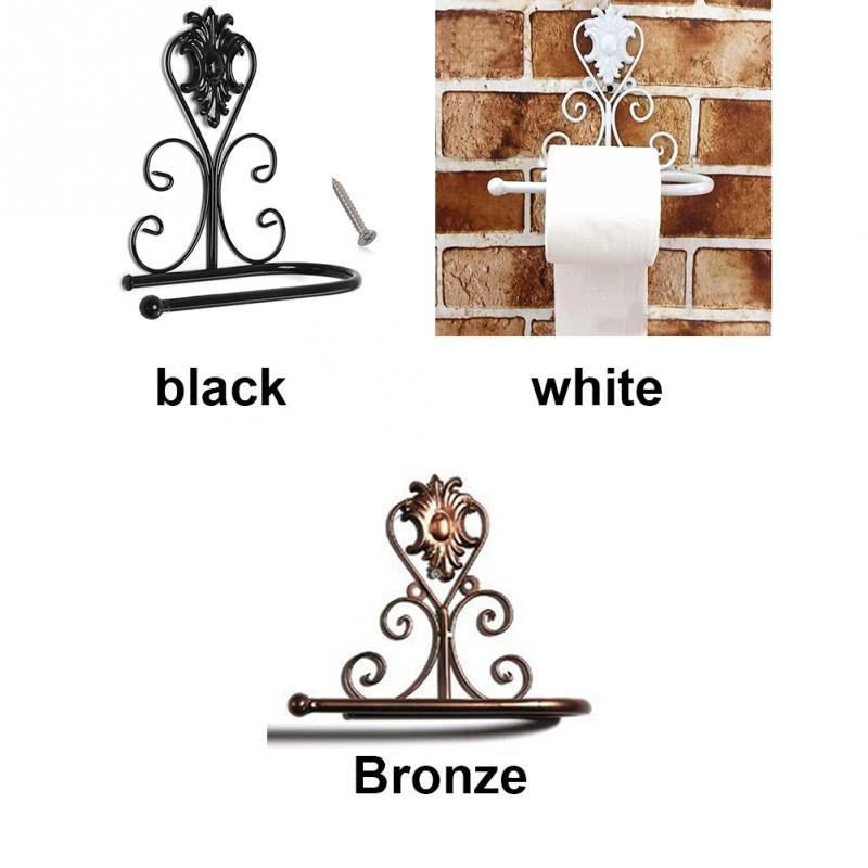 New Arrival Classic Bathroom accessories Vintage Iron Toilet Paper Towel Roll Holder Bathroom Wall Mount Rack Toilet Paper Roll Holder Cast Iron Wall Mounted Toilet Tissue Holder  European Victorian Design Stevvex