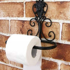New Arrival Classic Bathroom accessories Vintage Iron Toilet Paper Towel Roll Holder Bathroom Wall Mount Rack Toilet Paper Roll Holder Cast Iron Wall Mounted Toilet Tissue Holder  European Victorian Design Stevvex