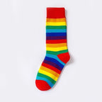 New Arrival Cotton Elasticity Sweat Women Long Sock Candy Colors Rainbow Patterned Sporty Retro Harajuku Casual Socks For Men And Women