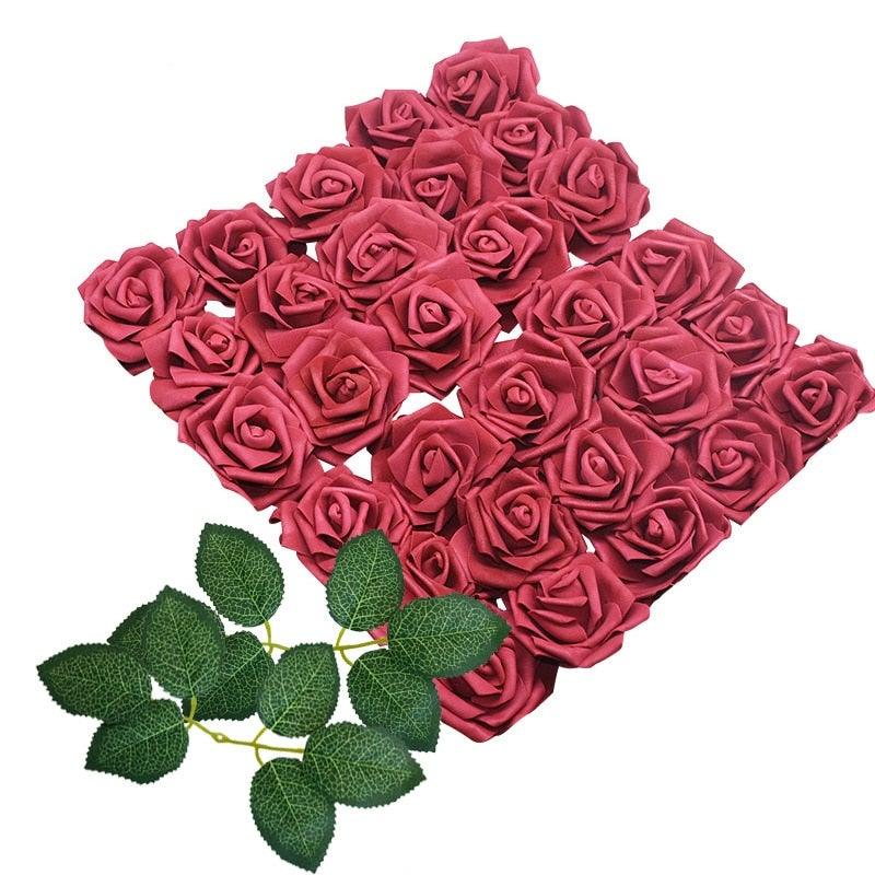 New Artificial 10/20/30 Heads 8cm PE Foam Rose Flowers Bride Bouquet Flower For Wedding Party Decorative Scrapbooking Flower Silk Roses for Wedding Centerpieces Bridal Show Bouquets Party Home Flowers Decoration Stevvex
