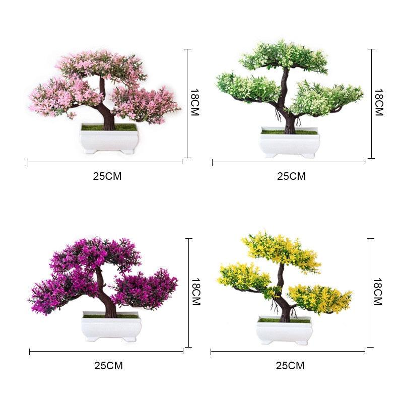 New Artificial Plants Pine Bonsai Potted  Decorative Green Small Trees Fake Flowers Ornament For Home Garden Decoration Stevvex