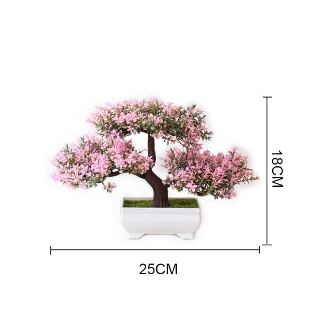 New Artificial Plants Pine Bonsai Potted  Decorative Green Small Trees Fake Flowers Ornament For Home Garden Decoration Stevvex