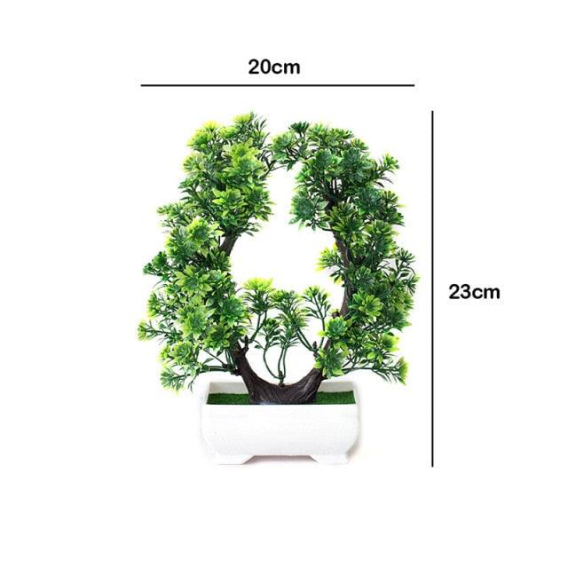 New Artificial Plants Pine Bonsai Potted  Decorative Green Small Trees Fake Flowers Ornament For Home Garden Decoration Stevvex