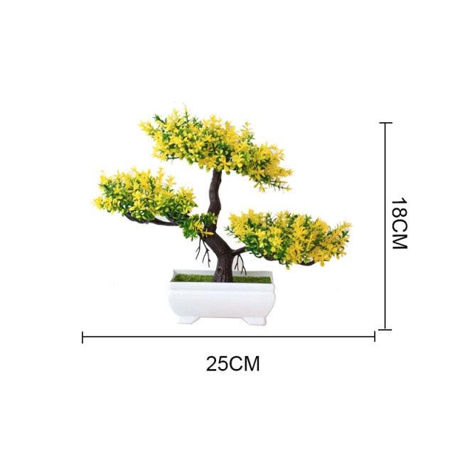 New Artificial Plants Pine Bonsai Potted  Decorative Green Small Trees Fake Flowers Ornament For Home Garden Decoration Stevvex