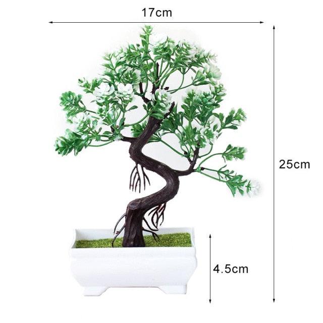 New Artificial Plants Pine Bonsai Potted  Decorative Green Small Trees Fake Flowers Ornament For Home Garden Decoration Stevvex