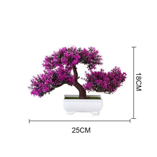 New Artificial Plants Pine Bonsai Potted  Decorative Green Small Trees Fake Flowers Ornament For Home Garden Decoration Stevvex