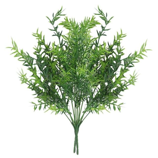 New Artificial Shrubs Boston Fern Grass Fake Green Bushes Indoor Outdoor UV Resistant Indoor Outside For Home Garden Porch Window Décor Stevvex