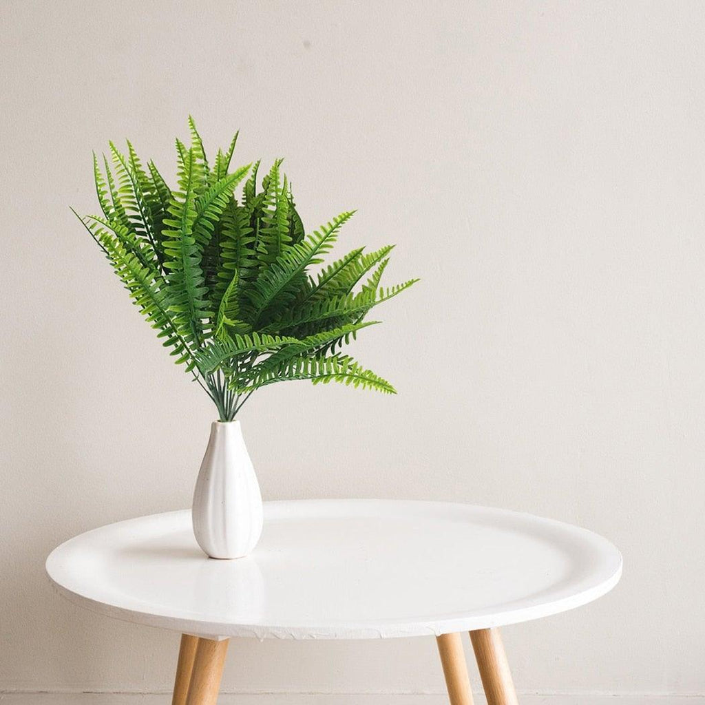 New Artificial Shrubs Boston Fern Grass Fake Green Bushes Indoor Outdoor UV Resistant Indoor Outside For Home Garden Porch Window Décor Stevvex