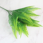 New Artificial Shrubs Boston Fern Grass Fake Green Bushes Indoor Outdoor UV Resistant Indoor Outside For Home Garden Porch Window Décor Stevvex