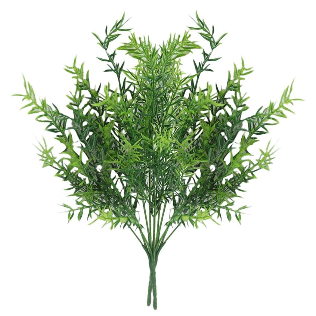 New Artificial Shrubs Boston Fern Grass Fake Green Bushes Indoor Outdoor UV Resistant Indoor Outside For Home Garden Porch Window Décor Stevvex