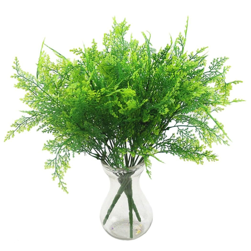 New Artificial Shrubs Boston Fern Grass Fake Green Bushes Indoor Outdoor UV Resistant Indoor Outside For Home Garden Porch Window Décor Stevvex
