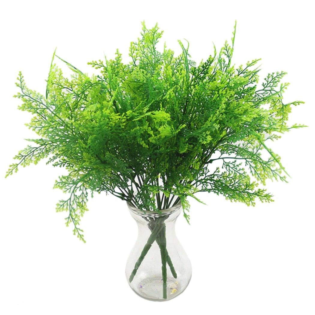 New Artificial Shrubs Boston Fern Grass Fake Green Bushes Indoor Outdoor UV Resistant Indoor Outside For Home Garden Porch Window Décor Stevvex