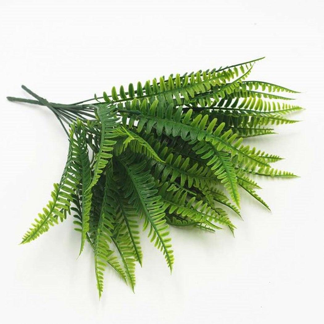 New Artificial Shrubs Boston Fern Grass Fake Green Bushes Indoor Outdoor UV Resistant Indoor Outside For Home Garden Porch Window Décor Stevvex