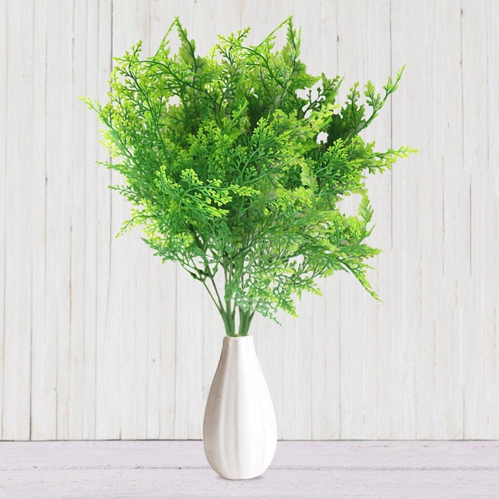 New Artificial Shrubs Boston Fern Grass Fake Green Bushes Indoor Outdoor UV Resistant Indoor Outside For Home Garden Porch Window Décor Stevvex