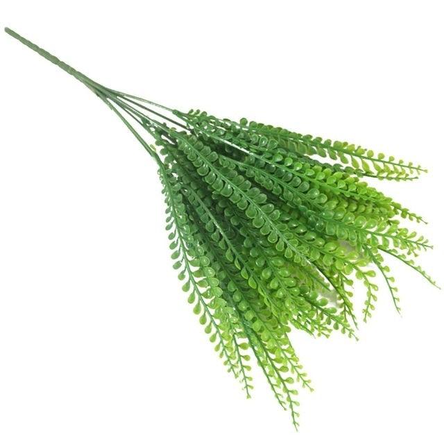 New Artificial Shrubs Boston Fern Grass Fake Green Bushes Indoor Outdoor UV Resistant Indoor Outside For Home Garden Porch Window Décor Stevvex