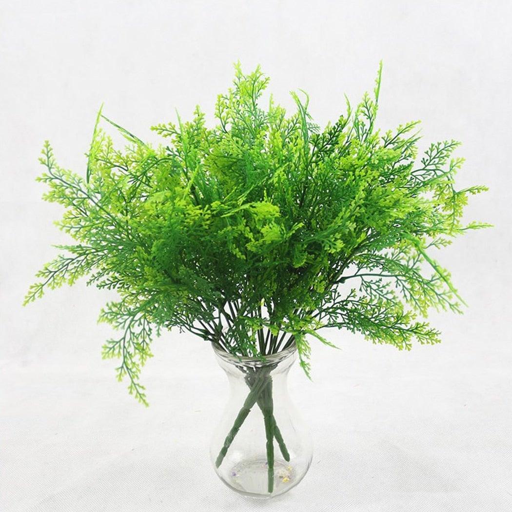 New Artificial Shrubs Boston Fern Grass Fake Green Bushes Indoor Outdoor UV Resistant Indoor Outside For Home Garden Porch Window Décor Stevvex